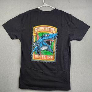 Lost Coast‎ Brewery Shirt Mens Medium Black Shark White IPA Graphic Eureka CA
